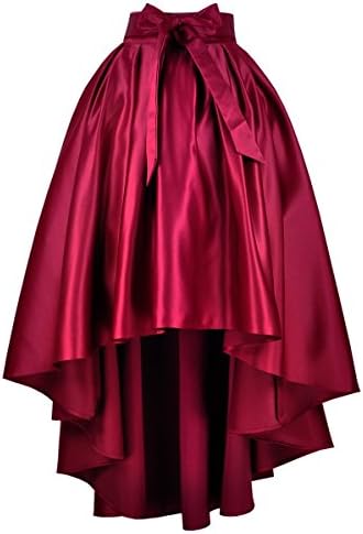 Get The Looks Satin High-Low Hem Prom Maxi Skirt