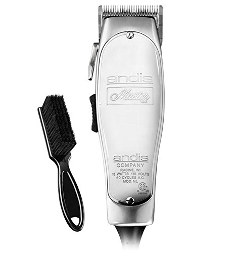 Andis Master Hair Adjustable Blade Clipper, Silver with a BeauWis Blade Brush