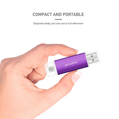 penobon USB Thumb Drives OTG Android Flash Drives 32GB Flash Drive Metal USB Memory Sticks for Computer USB Flash Drives 32GB Water&Shcok Resistant Color Frosted Purple - Thumbnail 6