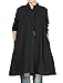 Mordenmiss Women's Cotton Linen Full Front Buttons Jacket Outfit with Pockets Style 1 XXL Black