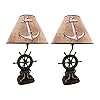 Captain's Destiny: Set of 2 Nautical Ship Wheel Resin Table Lamps with Anchor Shades - Coastal Bedroom Decor - 19 Inches High - Maritime Elegance Illuminated 41bvjVbguHL. SS100