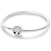 KUNSIR Snake Chain Charm Bracelets for Charm 925 sterling silver Jewelry Bracelet Fits Any Charm Gift for Women