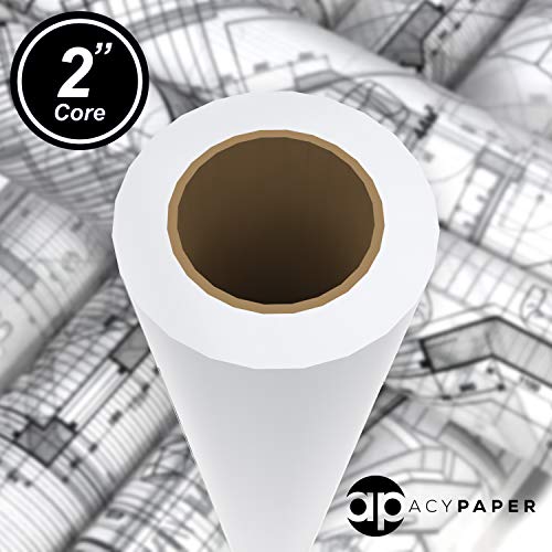 ACYPAPER Plotter Paper 24 x 150, CAD Paper Rolls, 20 lb. Bond Paper on