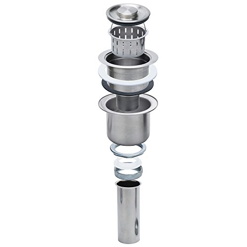 3½ Inch Kitchen Sink Drain Assembly With DEEP Strainer Basket - 304 Stainless Steel Strainer and Drain Kit (Deep Basket)