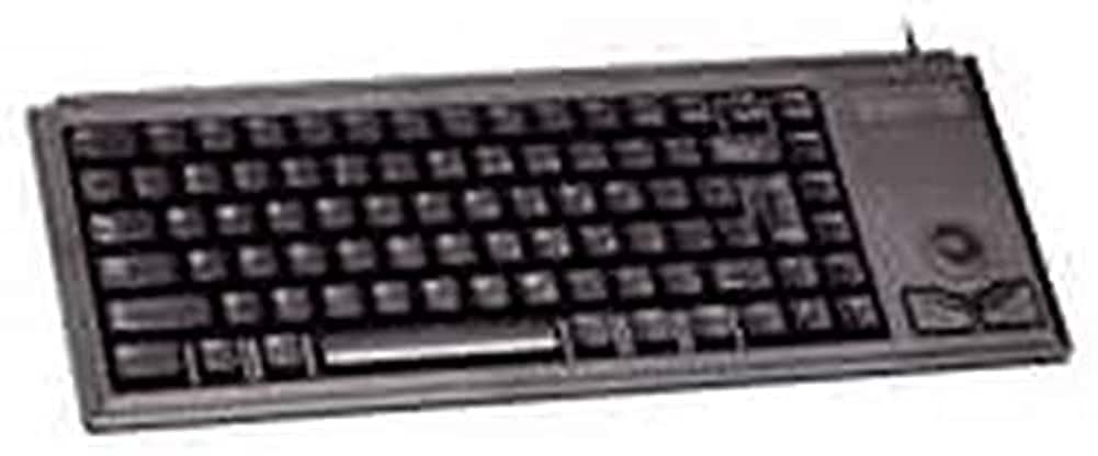 CHERRY Compact Keyboard G84-4420, international layout, QWERTY keyboard, wired keyboard, mechanical keyboard, ML mechanics, integrated optical trackball plus 2 mouse buttons, black
