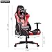 Gtracing Gaming Chair Fabric and Pu Computer Racing Office Chair High Back Backrest and Height Adjustable E-Sports Ergonomic Chair with Pillows Red