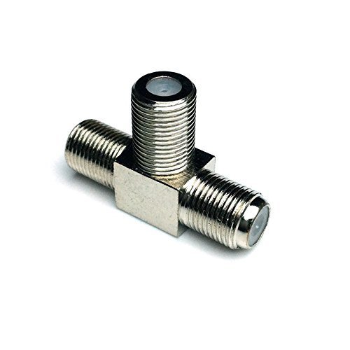 2 Pack CESS F-Type Female to Dual Female - T Type 3 Way RF Coax connector - F 3-Female (LW)