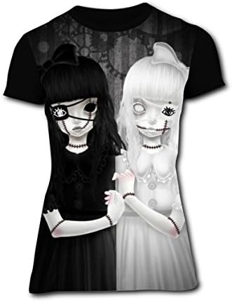 Girl T-Shirts Smash Dude Sister Doll Short-Sleeves Crewneck Women's Tee Shirt Black XL
