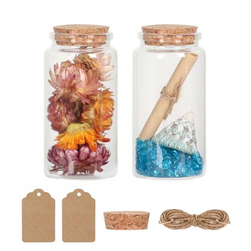 Miukada Small Glass Jars with Cork Lids 120
