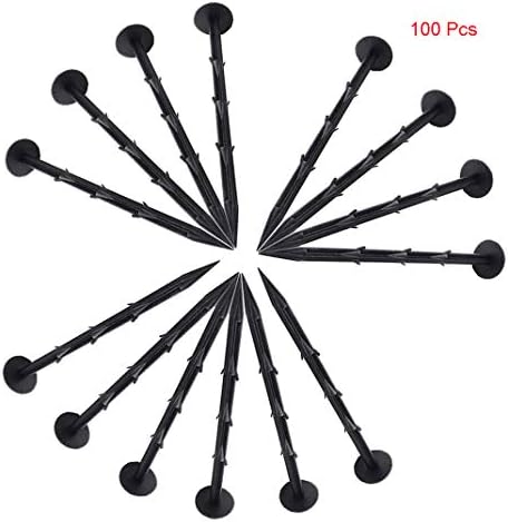 Platic Anchoring Spikes,Uotyle 8" Landscape Anchoring Spikes Sturdy Plastic Stakes Pin for Hold-Down Landscape Fabric, Insect & Shade Nets 100 Pcs