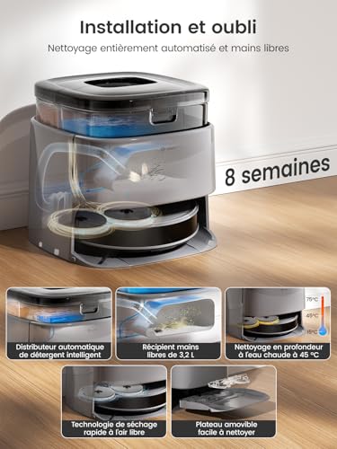 Lefant M3 Max Robot Vacuum Cleaner Washer 20,000 Pa, Multifunctional Station, Double Rotary Mop 200 RPM & 9mm Releasable, dToF Navigation, Obstacle Avoidance PSD, 220min, 5G/2.4G