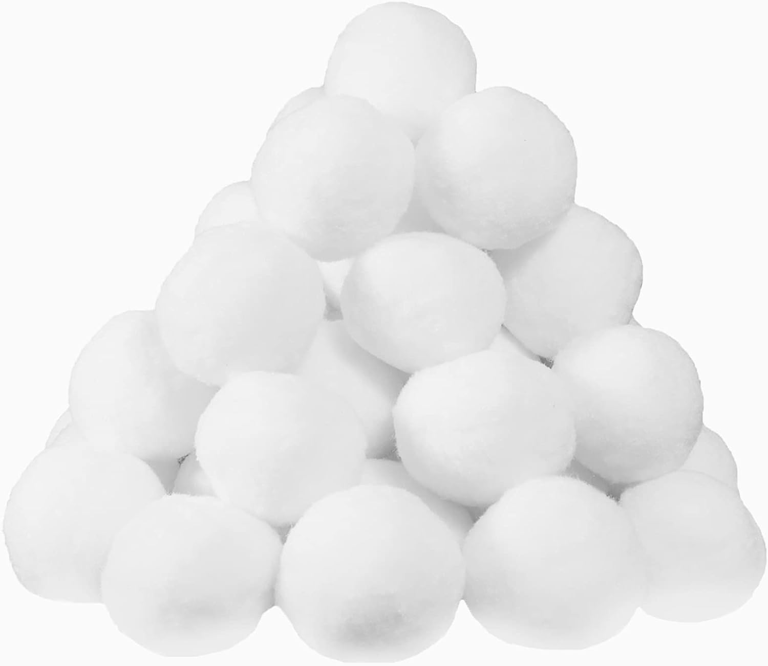 Artificial Snow - 50 Pack Kids Snowball Indoor Snowball Fight,Fake Snowballs Winter Xmas Decoration,2.7 Inch Realistic White Plush Snow Balls for Kids Adults Indoor Outdoor Game