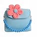 Aligle Little Girl Beauty Set Plush Flower Handbag + 2 Hair Clip + Necklace and Bracelet（Blue
