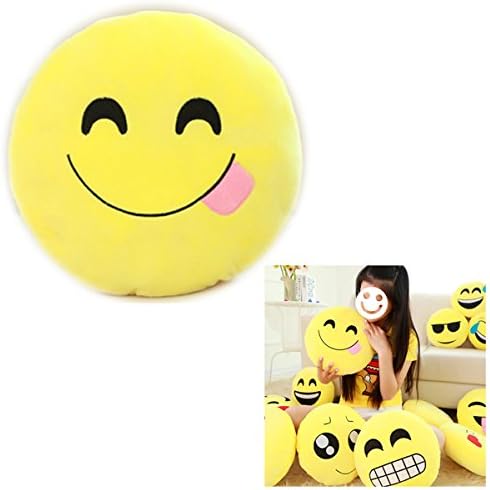 35cm Stuffed Plush Toys Round Yellow Qq Emoji Emotion Pillow,pillow,emotion Toys and Dolls,home Decorations,camping Equipment,hiking Equipment