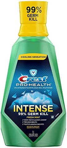 Crest Pro health Intense fresh mint Mouth Wash 33.8 fl oz, pack of 1
