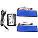 Fytoo 2PCS 7.4V 2200mah Lithium Battery with 2 in 1 Charger for WLtoys K949 10428 10428-A L202 RC high-Speed Remote Control car Upgraded Lithium Battery high-Rate T-Type Plug Battery