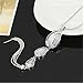 Z-Jeris Women's Tulip Flower Tassel Pendant Long Chain Necklace Jewelry (Silver)