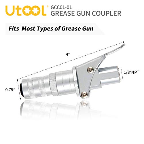 UTOOL New Grease Gun Coupler, Grease Gun Tips Fast to Lock and Release