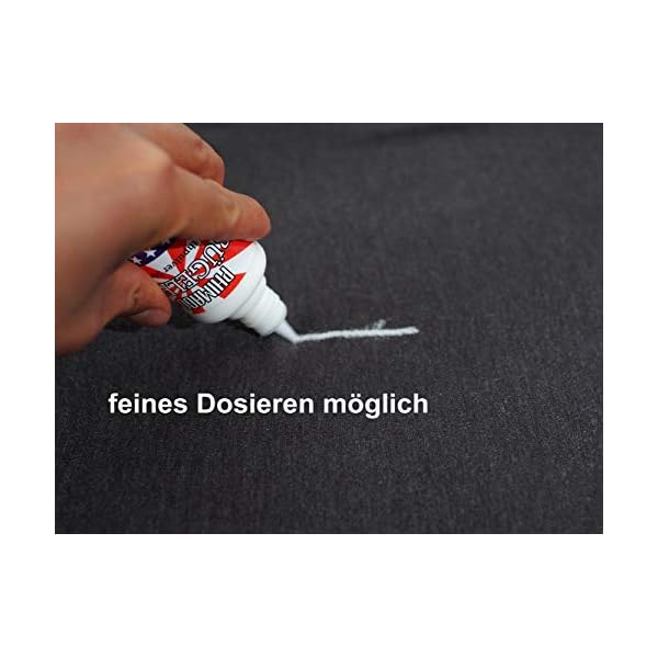 PHIMAGO Bügelfix ® 1 x 50ml Nähpulver BZW. Textilkleber Pulver inkl. Präzisionsstreuer - Flickpulver (nach dem Bügeln… – Bild 4