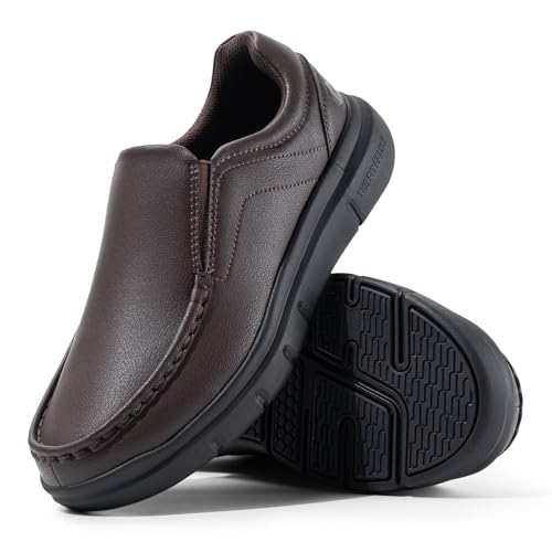 FitVille Wide mens Loafer formal shoes for men Business Casual Shoes - EasyWalk V1