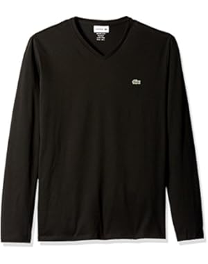 Men's Long Sleeve Jersey Pima Reg Fit V Neck T-Shirt, TH6711