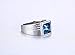 VNOX Mens Stainless Steel Blue Square CZ Cubic Zirconia Ring for Wedding Band Engagement,Size 10