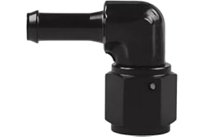 6AN Female to 3/8 Barb and 5/16 Barb Fitting Adapter 90 Degree Swivel Aluminum for Fuel Lines, Oil, Petrol, Water - Anodized 