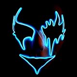 Circle Circle El Wire Glowing LED Cosplay Grimace Masks (Blue 2)