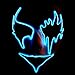 Circle Circle El Wire Glowing Mask Luminous LED Light Up Cool Christmas Halloween DJ Birthday Cosplay Death Grimace Masks for Festival Party Show (Blue 2)