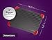 Clasier Fast Defrosting Tray with Red Silicone Rubber Corner Feet–Thaws Frozen Food Faster - No Electricity, No Microwave or Hot Water Needed (Color Black)