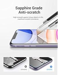 AINOPE [4 Packs] Screen Protector Compatible with iPhone 11 & iPhone XR Tempered Glass Screen Protector [Install Frame] [Force Resistant Up to 23 Pounds] Case Friendly for Apple 6.1 & iPhone 11