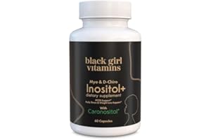 Black Girl Vitamins Inositol Supplement, 2000mg Myo + 50mg D-Chiro, Vegan Capsules to Support Hormone Balance, Healthy Ovarian & Menstrual Wellness, 60 Count