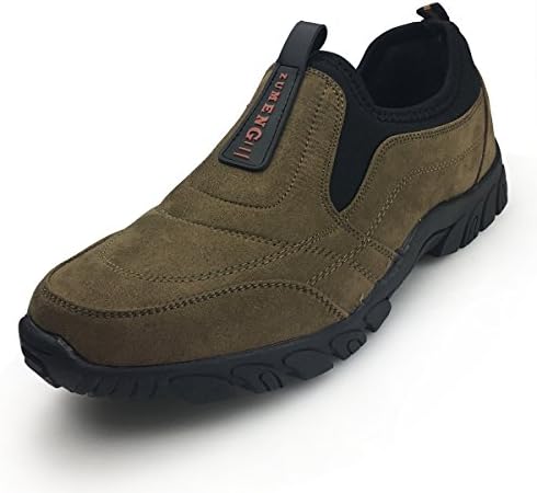 XiaoYouYu Casual Hiking Trail Running Shoes For Men - Slip On Loafer Outdoor Sport Walking Sneaker AAX005 Brown, 8.5 D(M) US