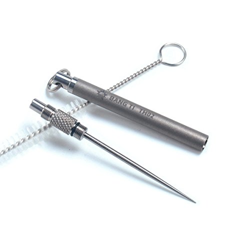 BANG TI Titanium Novelty Toothpick and Holder Integrated Kit Keychain EDC Tool (TH02)