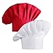 Landisun Chef Hat Cooking Hat Kitchen Elastic Hat Funny Cosplay White and Red
