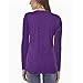 Kauneus  Women’s Plus Size Long Sleeve Crew Neck Pleated Button-Down Shirts Casual Comfy Cotton Blouse Tops Purplethumb 1