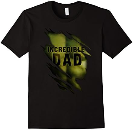 Mens incredible Dad T-Shirt Funny Superhero shirt 3XL Black