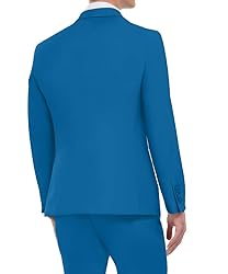 Men's Lake Blue Party Homcoming Suits Solid Blazer
