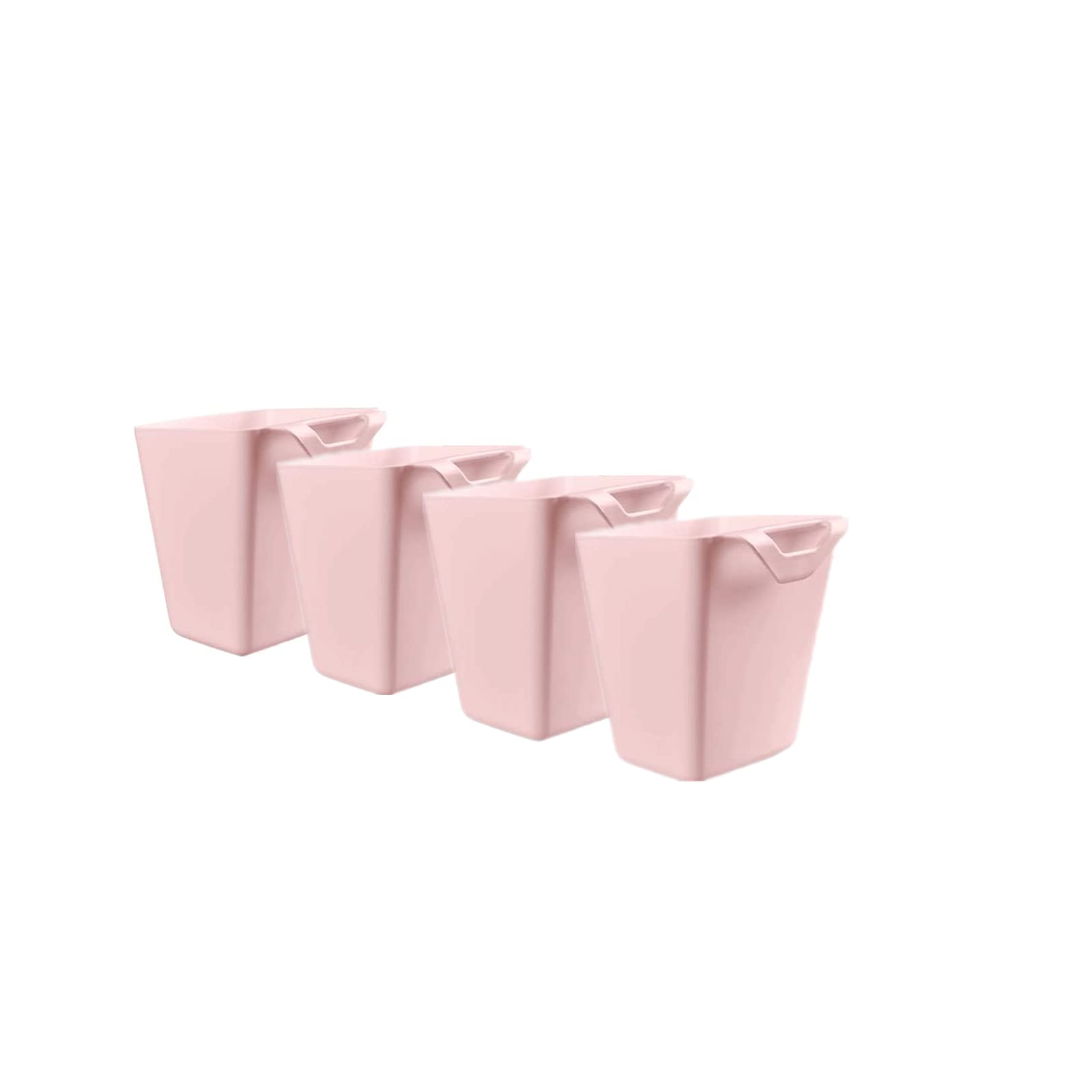 4pack Hanging Cup Holders,Trolley Basket Storage, Rolling Cart Accessories,4.75x4"Storage Containers Hanging Buckets Hanging Bins,Plant or Make Up Pencil Holder,Hanging Kitchen Container(Pink)