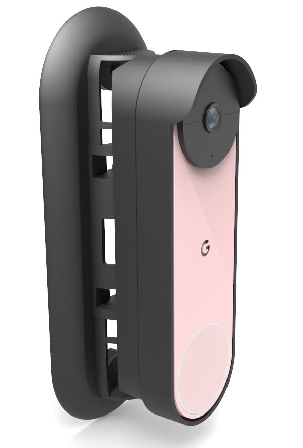 Aokicase Anti-Theft Google Nest Doorbell Doorbell Door Holder, No-Drill Mounting Bracket for Google Nest Doorbell Cover Holder Not Block Doorbell (Black) A371