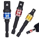 Impact Grade Socket Adapter/Extension Set Turns Power Drill Into High Speed Nut Driver,3Pcs 1/4
