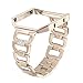 bayite Stainless Steel Bands with Frame Compatible Blaze, Rhinestone Bling Replacement Accessory Straps Women, Champagne Gold