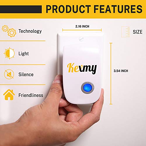 KEXMY Ultrasonic Pest Repellent - Ultrasound Pest Control for Mosquitoes, Mice, Cockroaches, Rats, Bugs, Spiders, and Ants - Non-Toxic and Humane Insect Repellent (6 Packs)