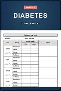 Diabetes Log Book: Simple 2-Year Daily Blood Sugar Log Book for Record and Tracking Blood Sugar