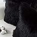 Carvapet 2 Pieces Luxury Decorative Faux Sheepskin Fur Throw Pillow Case Cushion Cover for Sofa Bedroom Couch, Black, 18x18 Inch