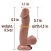 SHEQU 6.7'' Dildo With Suction Cup - Silicone Dong with Realistic Glans Adult Sex Toy Female Masturbation