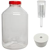 FastRack 3 Gallon PET Wide Mouth Fermonster with Airtight Lid, #10 Drilled Stopper &amp; Twin Bubble Airlock | BPA-Free, Food-Grade | Large Primary Fermenter for Home Brewing, Wine &amp; Beer &ndash; 1 Pack