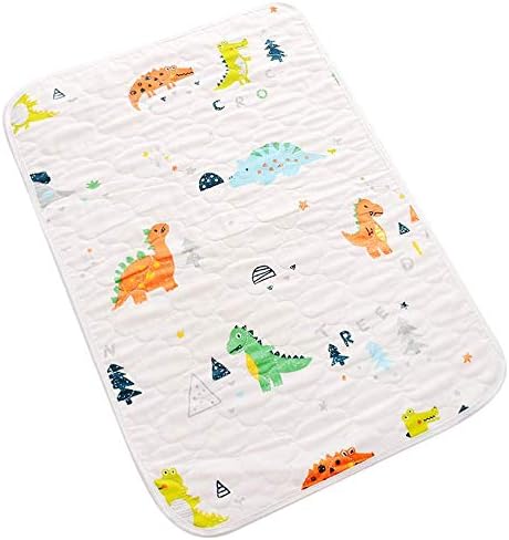 Printed Changing Baby Diaper Pad, Waterproof Baby Pad, Soft Cotton Urine Pads Absorbent Blanket Washable Mattress Change Mat Incontinence Pads for Newborn Kids - Dinosaur (70x90cm)