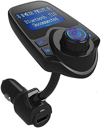 FM Transmitter, Parihy Bluetooth Wireless Radio Adapter Audio Receiver Stereo Music Modulator Car Kit with USB Charger, Hands Free Calling