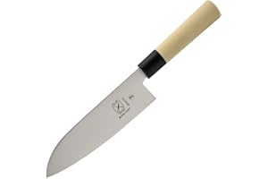 Mercer Culinary 7-Inch Santoku All Purpose Knife, 16.5 cm, Rubber Handle